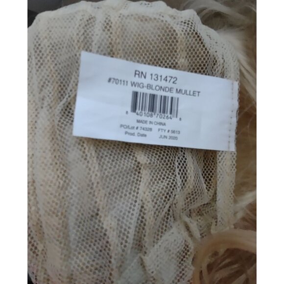 Wig Blonde Mullet Synthetic Hair Halloween costume small medium unisex - Picture 6 of 11